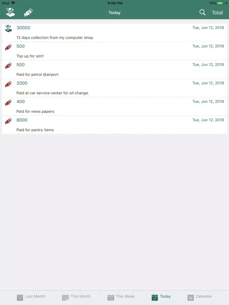 صور Debit Credit Tracker iPad 