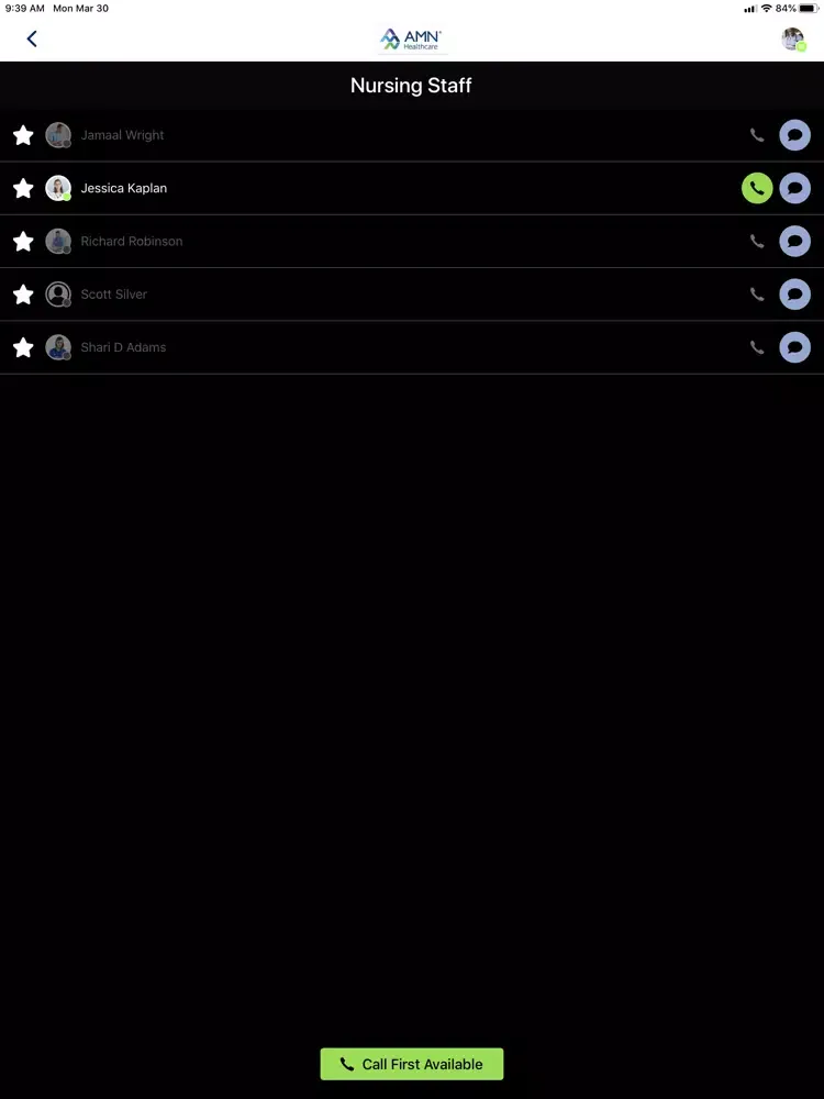 Capturas de tela do AMN CarePro iPad 