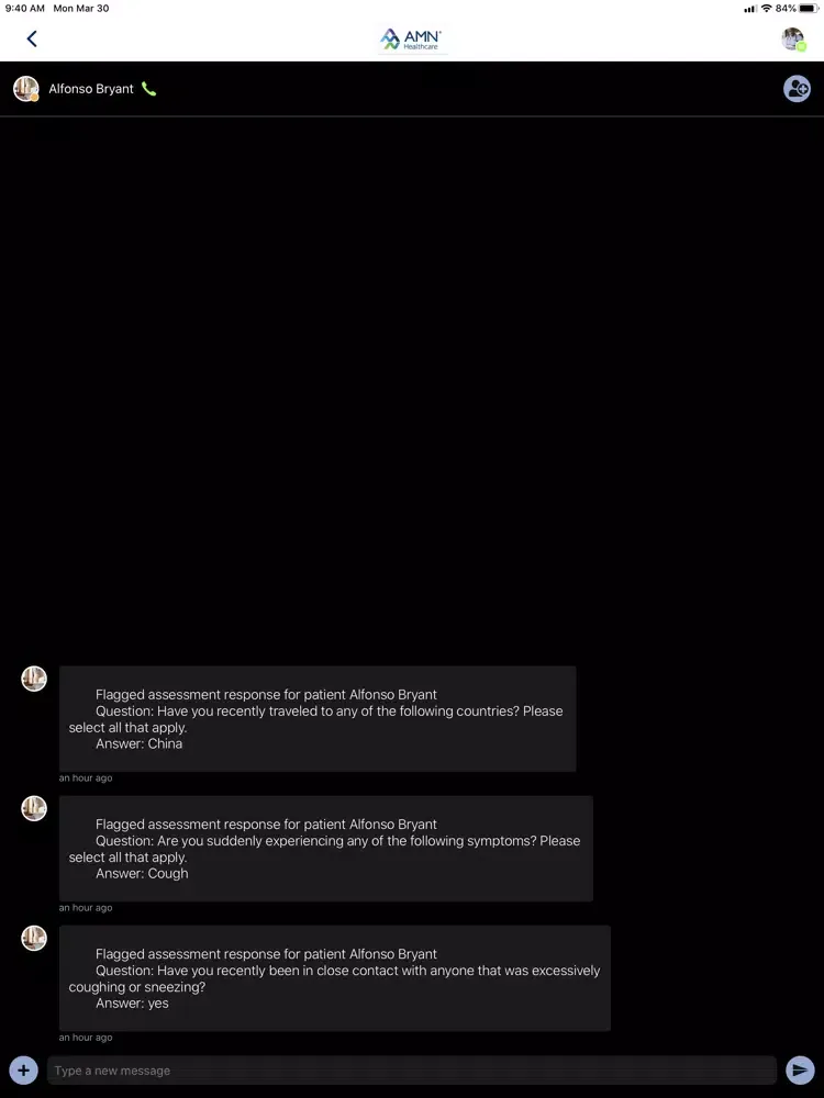 Capturas de tela do AMN CarePro iPad 