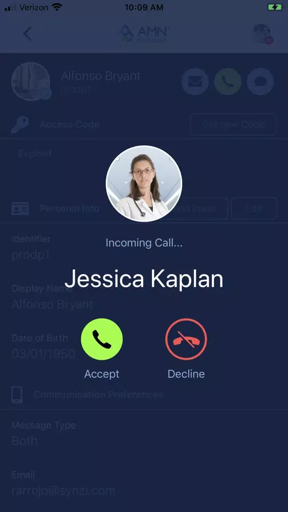 Capturas de tela do AMN CarePro