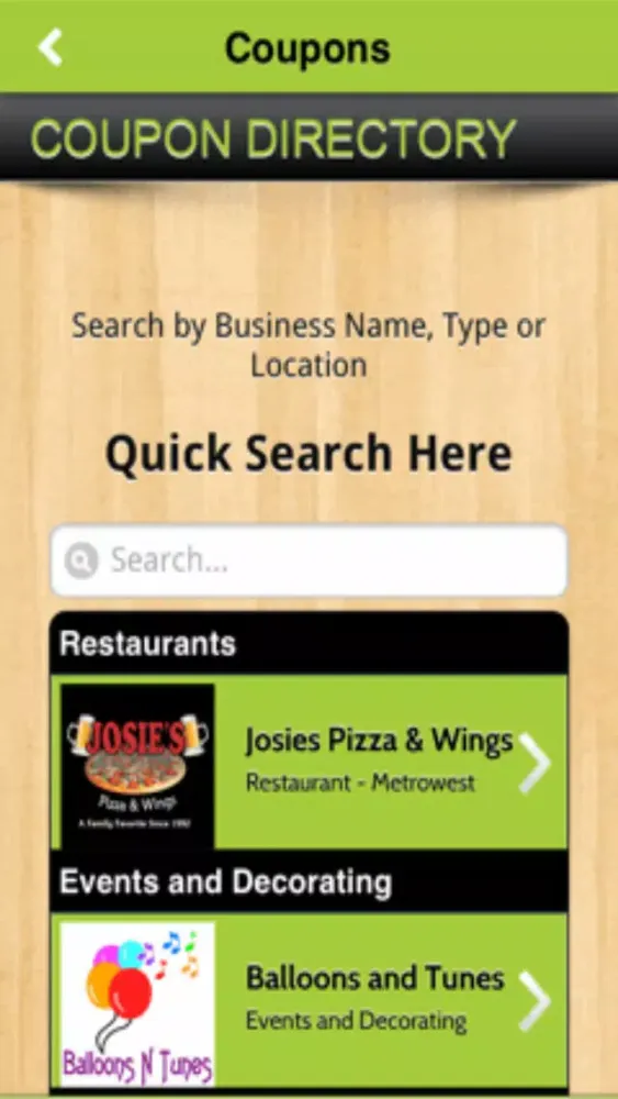Capturas de tela do Orlando Coupons App