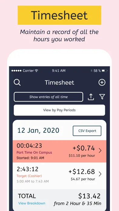Hours X: Clock In Work Time应用截图