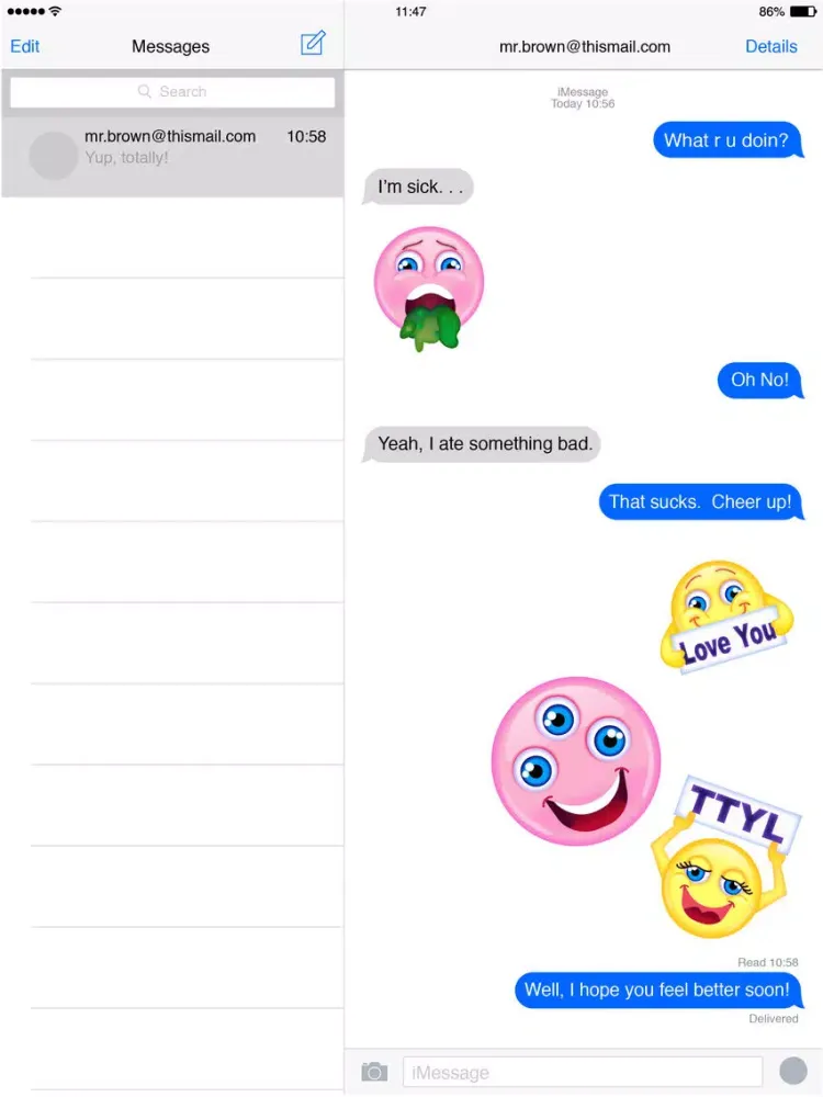 Tangkapan layar Awesome Emoji iPad 