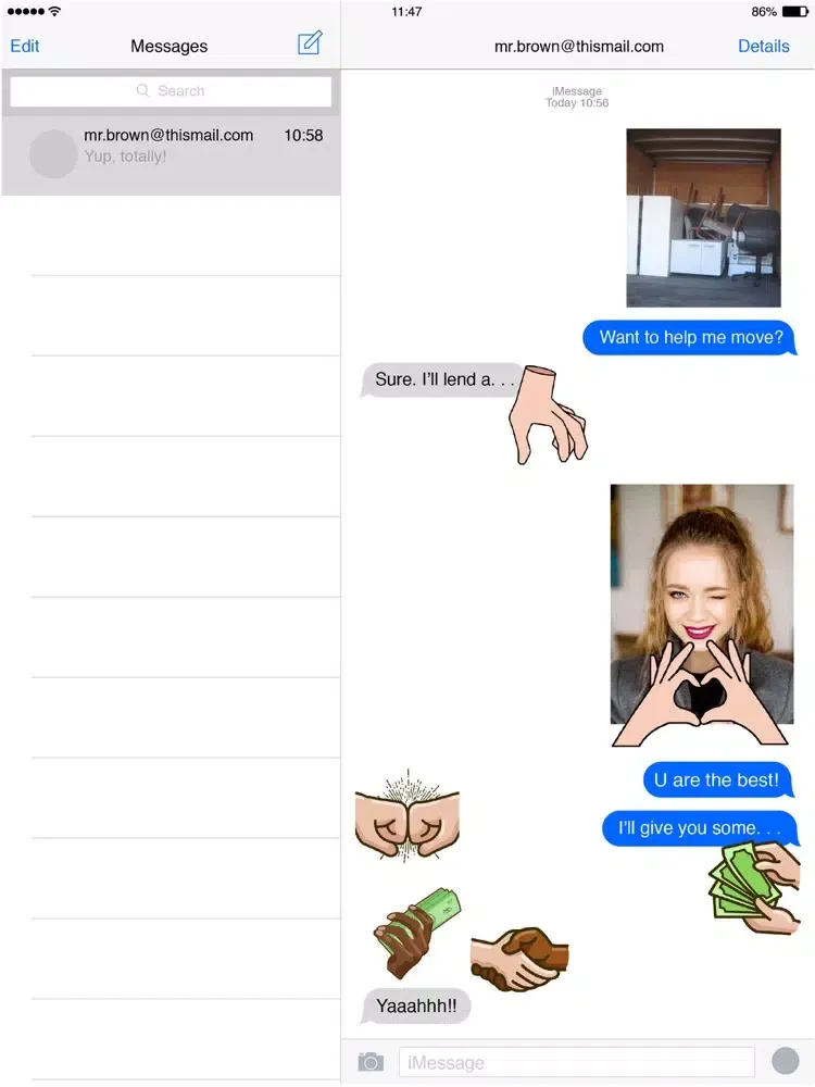 Hand Gestures Emoji iPad  स्क्रीनशॉट
