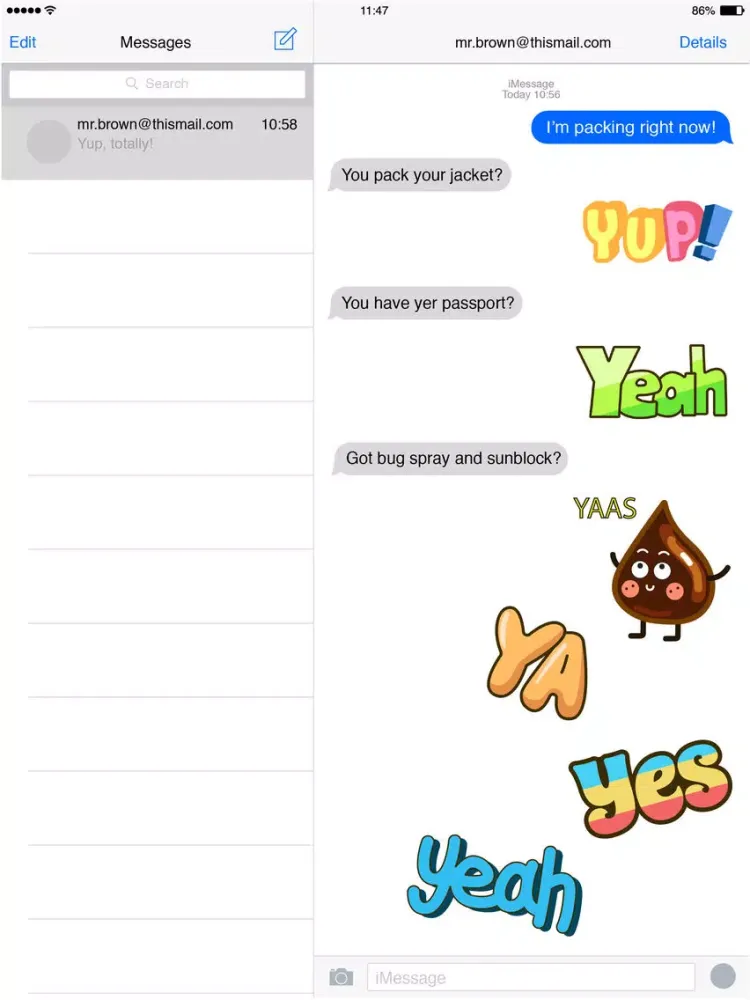 Zrzuty ekranu Oh Yes Emoji iPad 