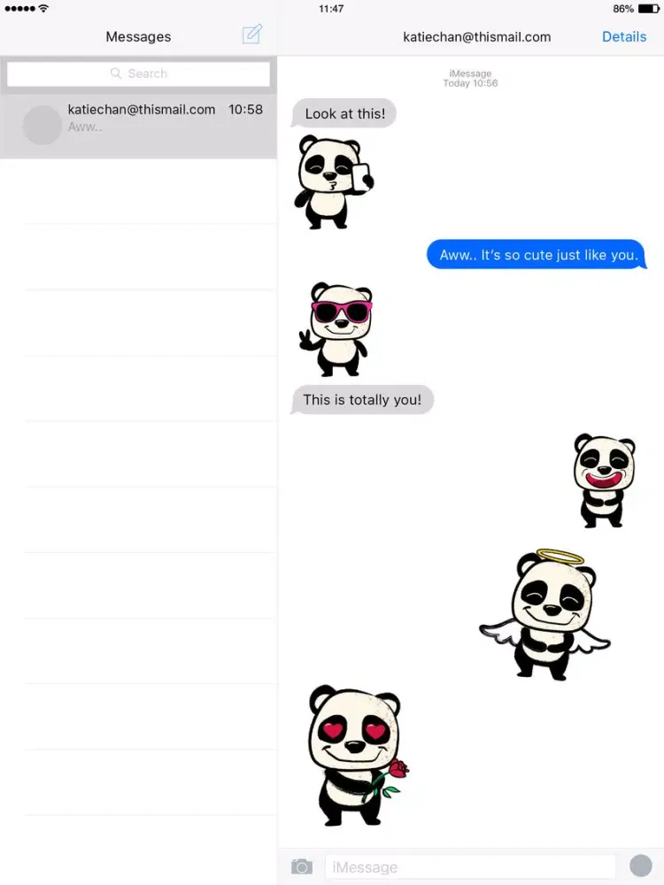 Panda Emoji by Amojee iPad  Screenshots