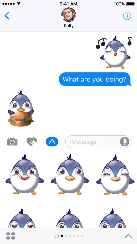Tangkapan skrin PenguinMoji