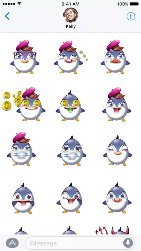 Tangkapan skrin PenguinMoji