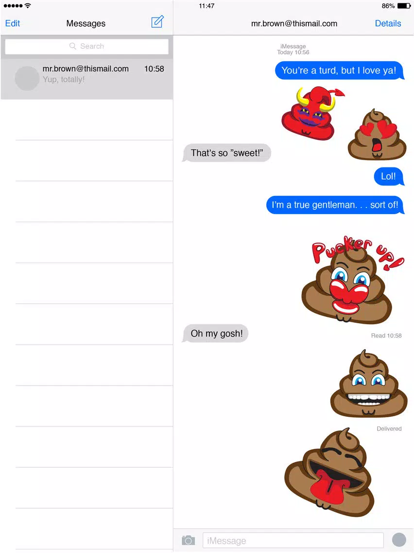 Ảnh chụp màn hình của Poo Expressions iPad 