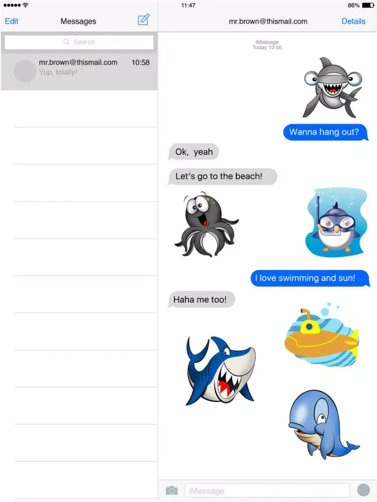 Seaside Emoji iPad  स्क्रीनशॉट
