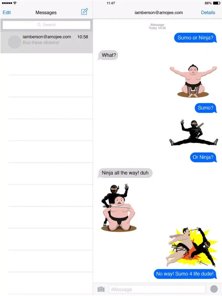 Capturas de tela do Sumo & Ninja Emoji iPad 