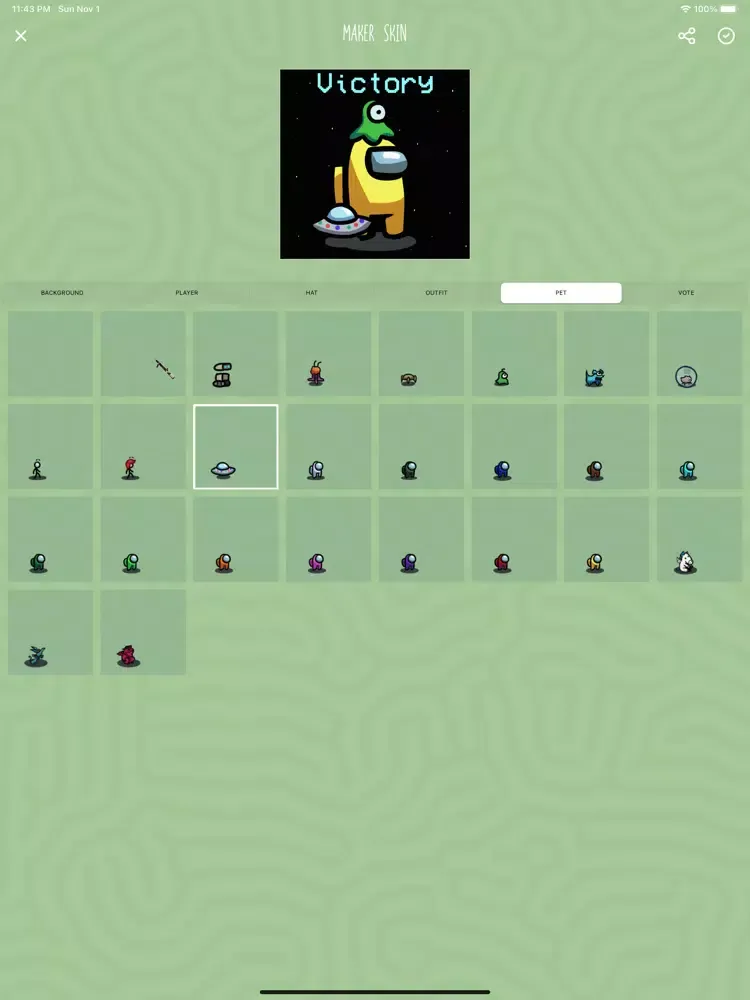 Capturas de tela do Among Us Maker Skin iPad 