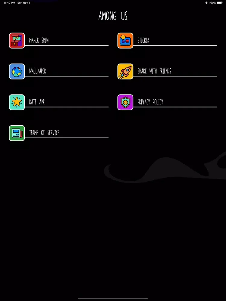 Capturas de tela do Among Us Maker Skin iPad 