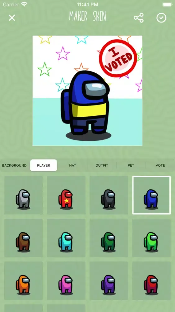 Capturas de tela do Among Us Maker Skin