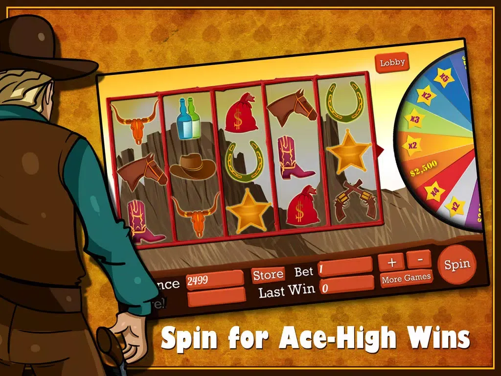 Ảnh chụp màn hình của Awesome Wild West Mega Slots Casino - PLUS Mini Games - Poker, Blackjack, Bingo, Roulette iPad 