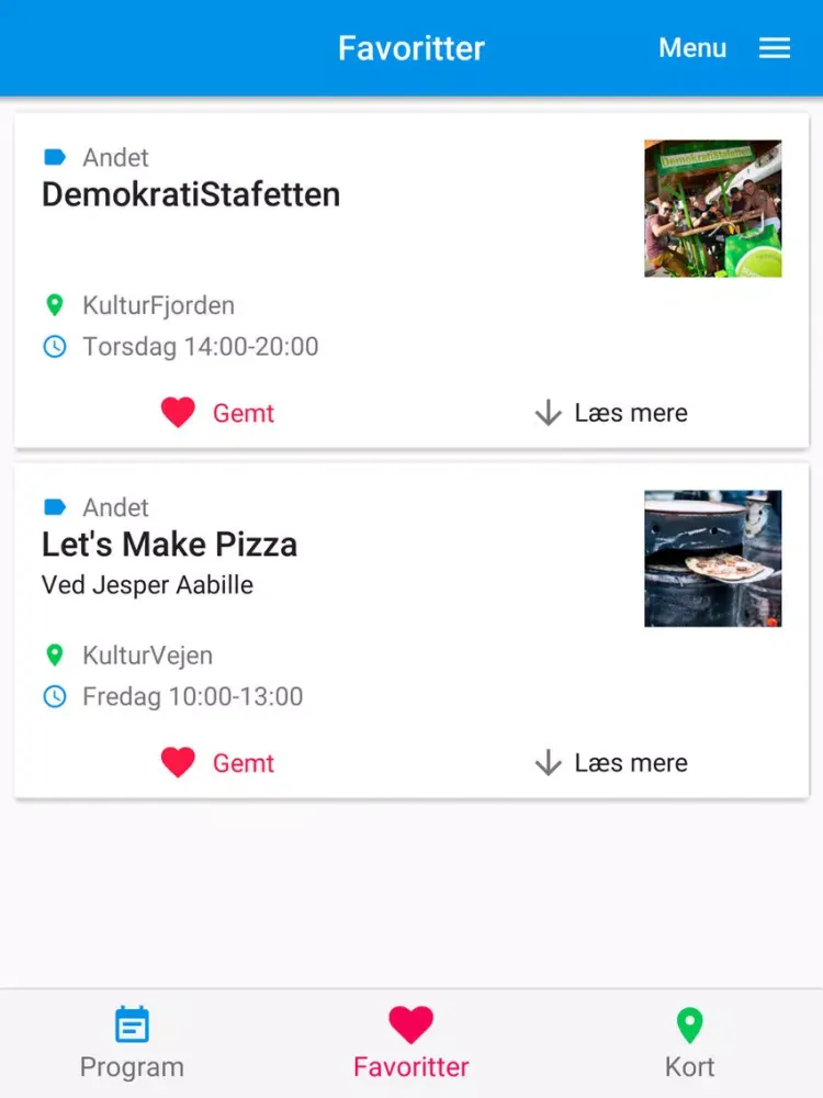Screenshot di Kulturmødet Mors iPad 