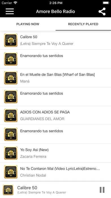 Amore Bello Radio Screenshots