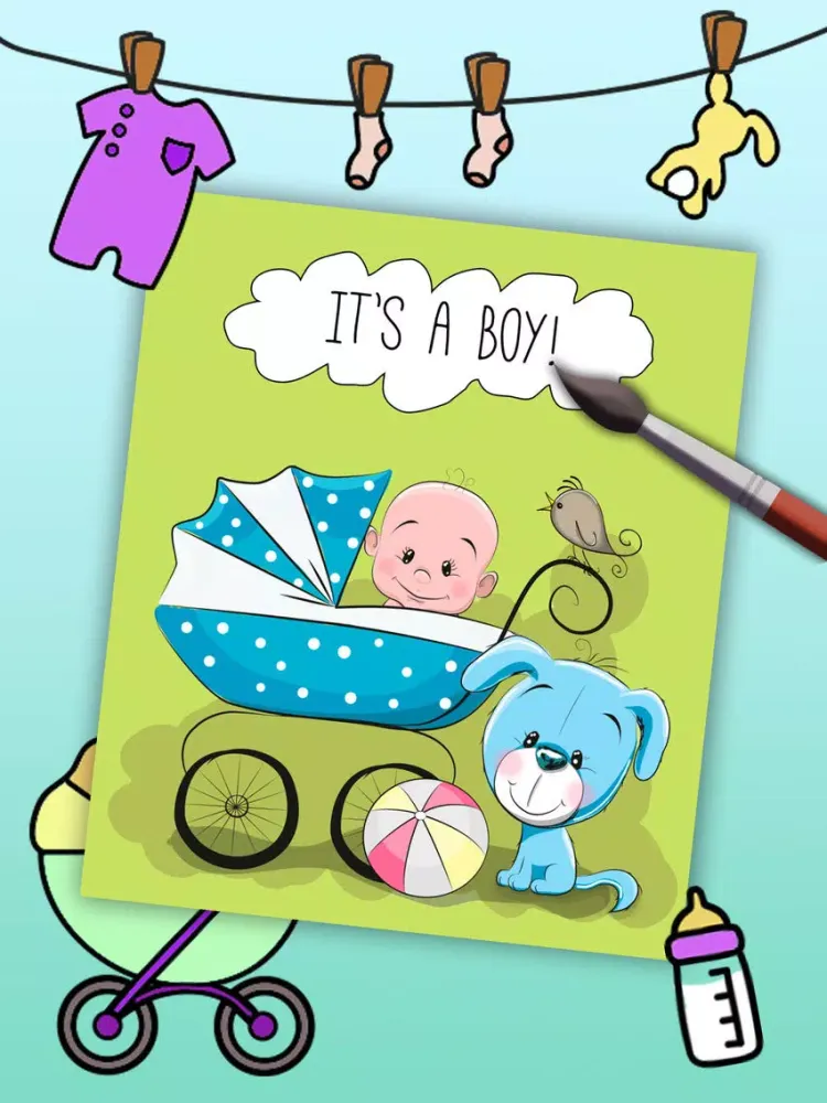 Tangkapan layar Paint Baby's Coloring Book - Color and paint new born babies drawings and paintings pictures & illustrations - Premium iPad 