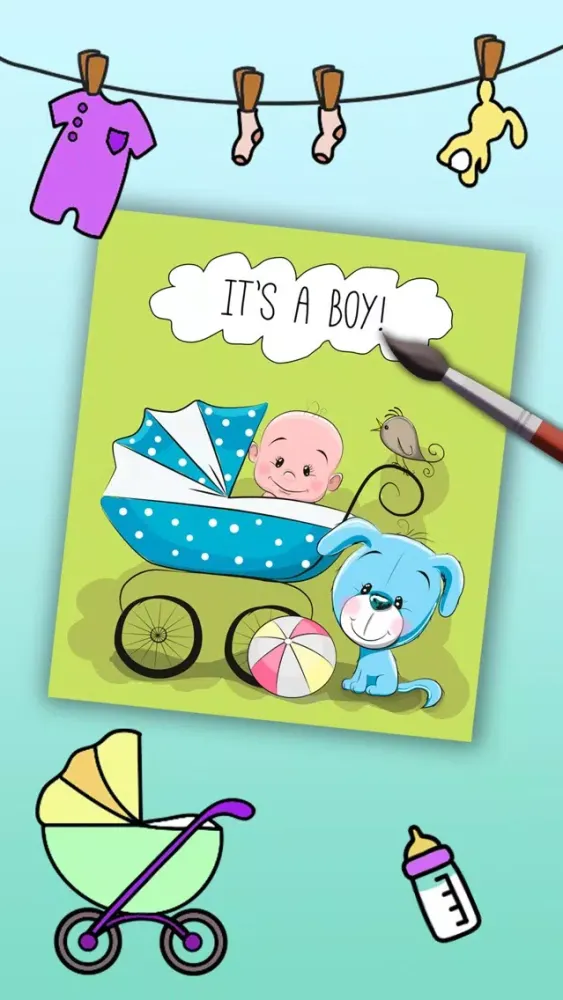 Tangkapan layar Paint Baby's Coloring Book - Color and paint new born babies drawings and paintings pictures & illustrations - Premium