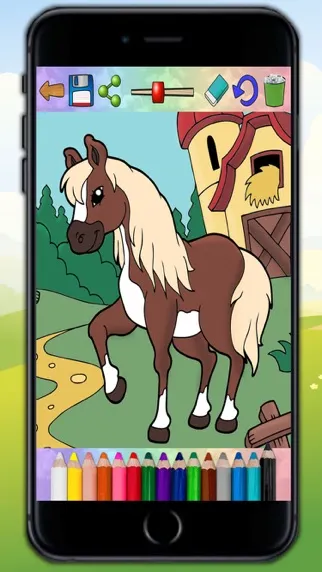 Capturas de tela do Horses Coloring Book Game