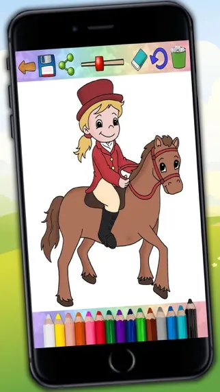 Capturas de tela do Horses Coloring Book Game