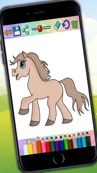Capturas de tela do Horses Coloring Book Game