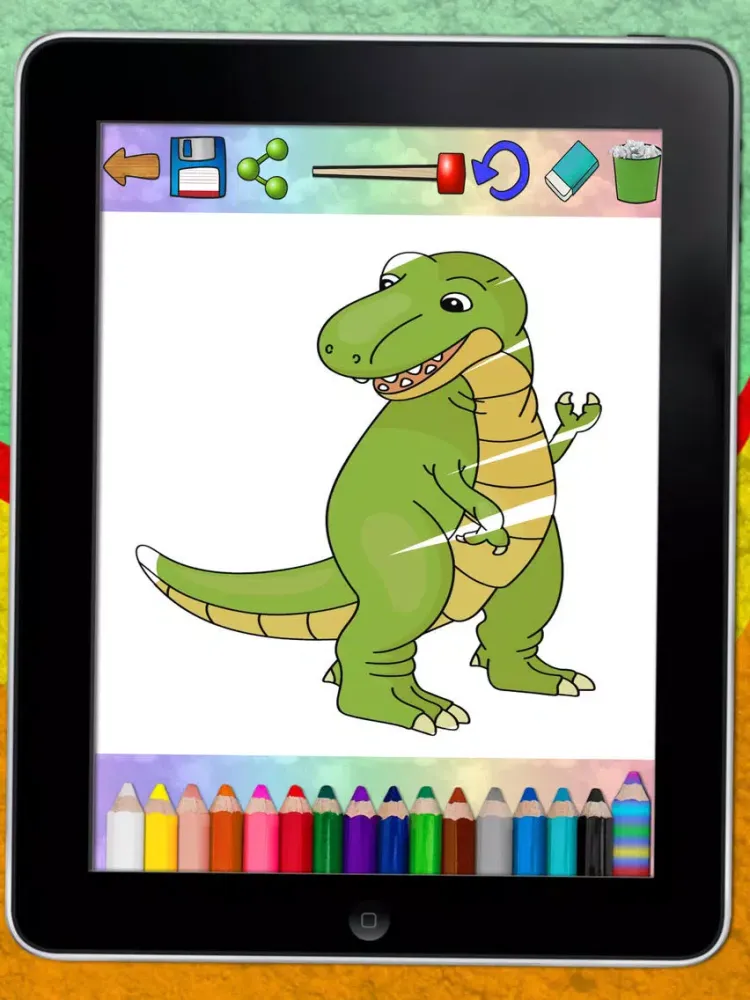 Captures d'écran de Connect dots and paint dinosaurs (dinos coloring book for kids) - Premium iPad 