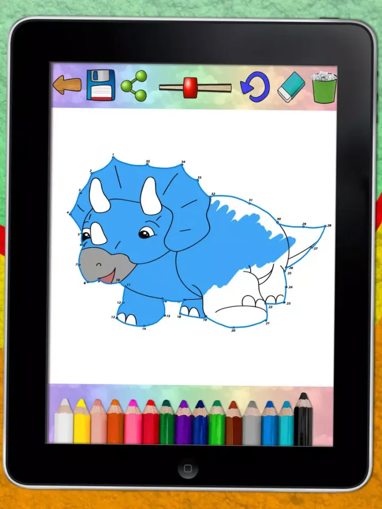 Captures d'écran de Connect dots and paint dinosaurs (dinos coloring book for kids) - Premium iPad 