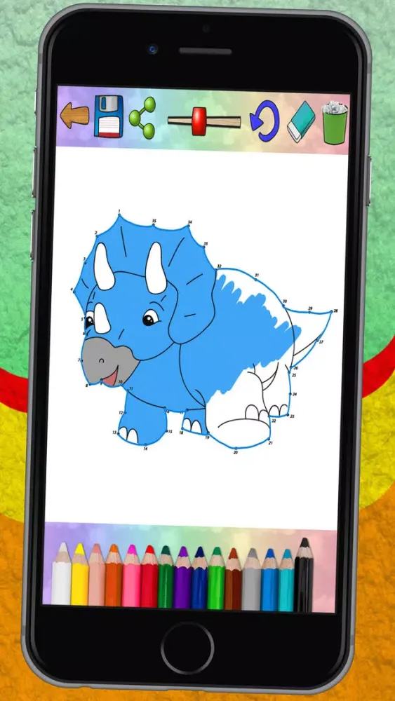 Captures d'écran de Connect dots and paint dinosaurs (dinos coloring book for kids) - Premium