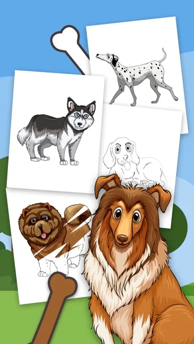 Zrzuty ekranu Dogs Coloring Book Game