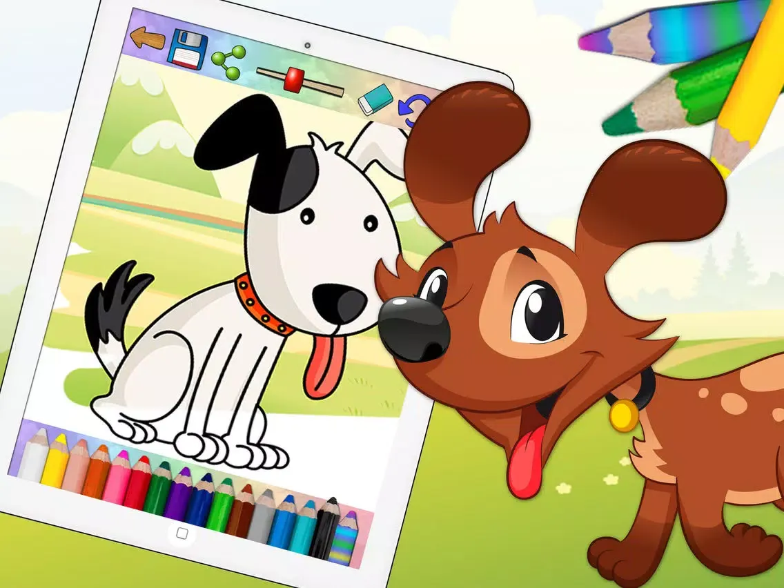 Coloring book paint dogs puppies educational games children - Premium iPad  स्क्रीनशॉट