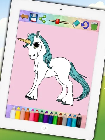 Unicorns and ponies - drawings to paint and coloring book iPad  स्क्रीनशॉट