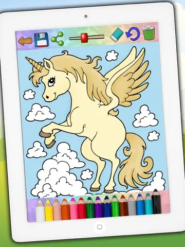 Unicorns and ponies - drawings to paint and coloring book iPad  स्क्रीनशॉट