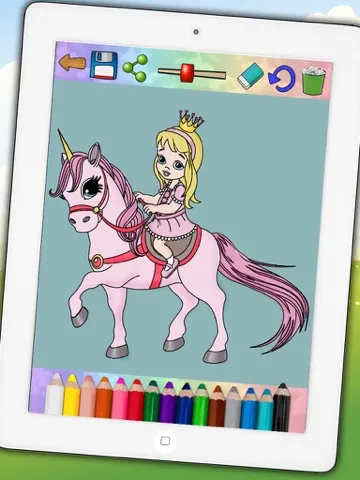 Unicorns and ponies - drawings to paint and coloring book iPad  स्क्रीनशॉट