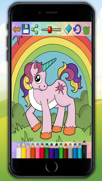 Unicorns and ponies - drawings to paint and coloring book स्क्रीनशॉट