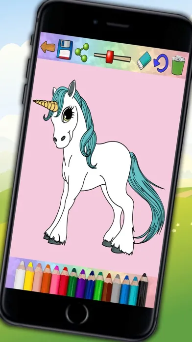 Unicorns and ponies - drawings to paint and coloring book स्क्रीनशॉट