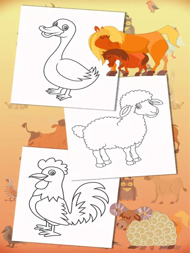 Color Farm Animals Coloring book - Premium iPad  Screenshots