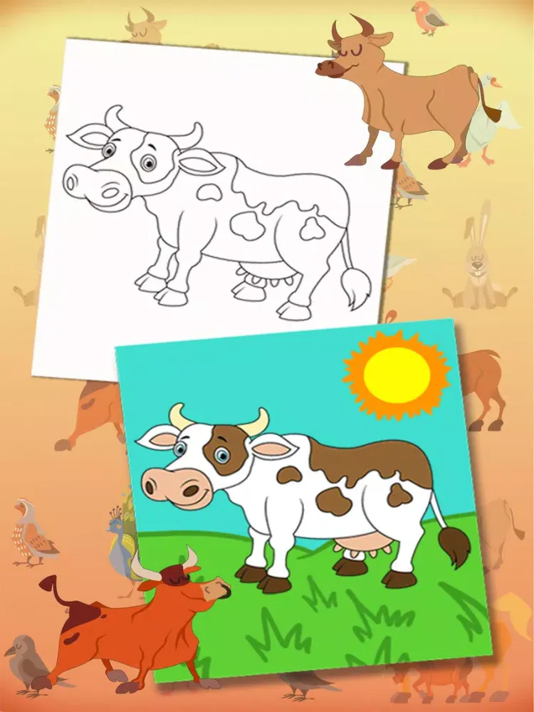 Color Farm Animals Coloring book - Premium iPad  Screenshots