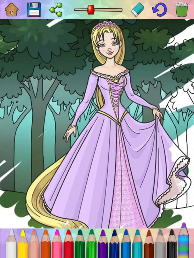 Ảnh chụp màn hình của Fairy princess coloring book for kids – Pro iPad 