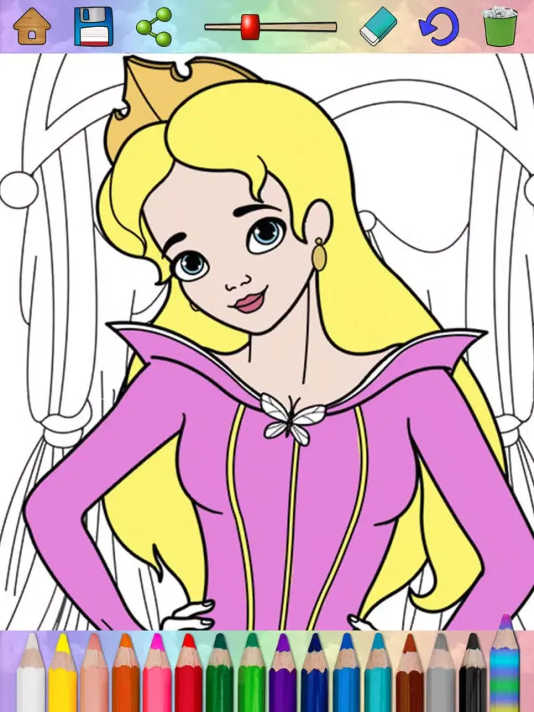 Ảnh chụp màn hình của Fairy princess coloring book for kids – Pro iPad 