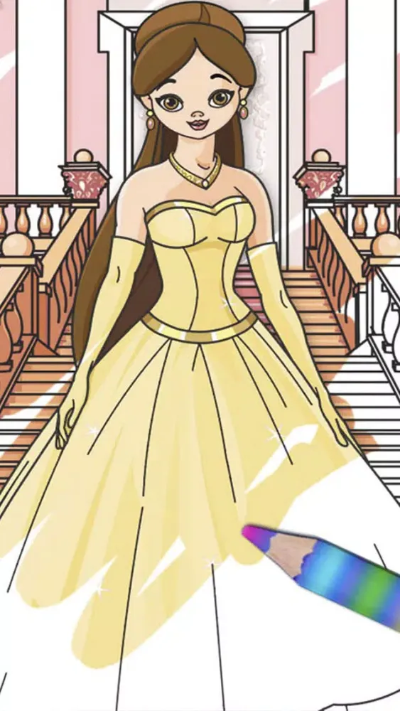 Ảnh chụp màn hình của Fairy princess coloring book for kids – Pro