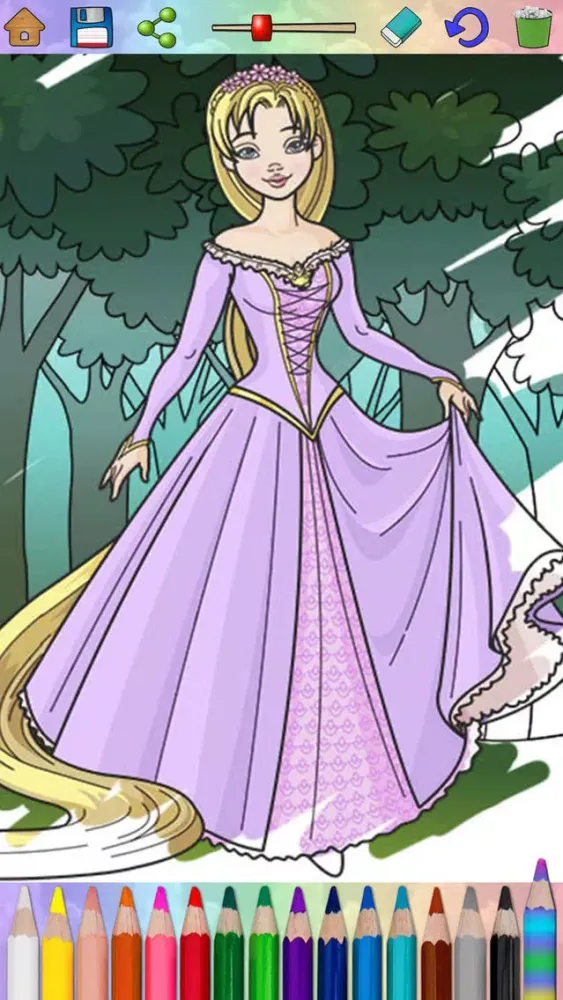 Ảnh chụp màn hình của Fairy princess coloring book for kids – Pro