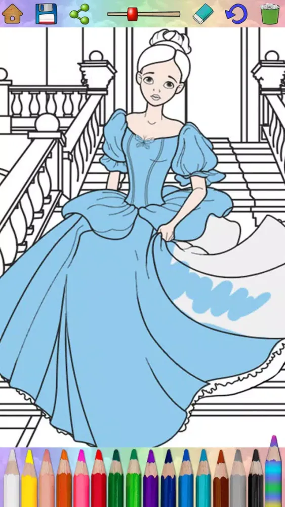 Ảnh chụp màn hình của Fairy princess coloring book for kids – Pro