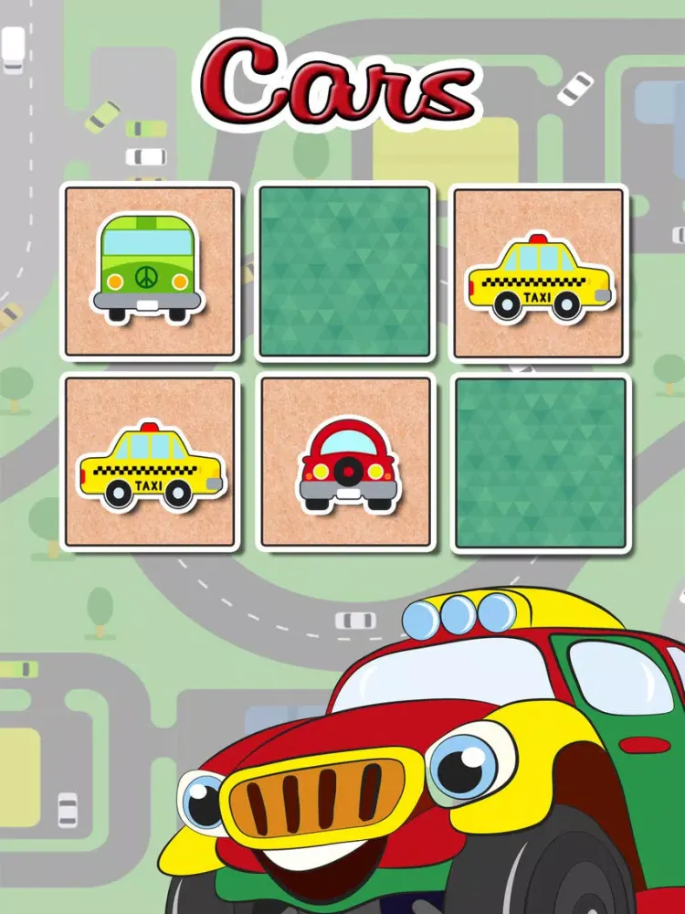 Capturas de pantalla de Cars Find the Pairs Learning Game for Kids – Pro iPad 