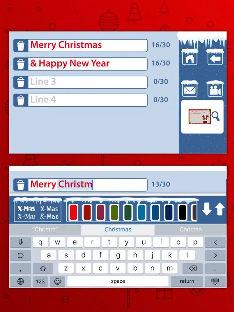 Personalized Xmas greetings iPad  Screenshots
