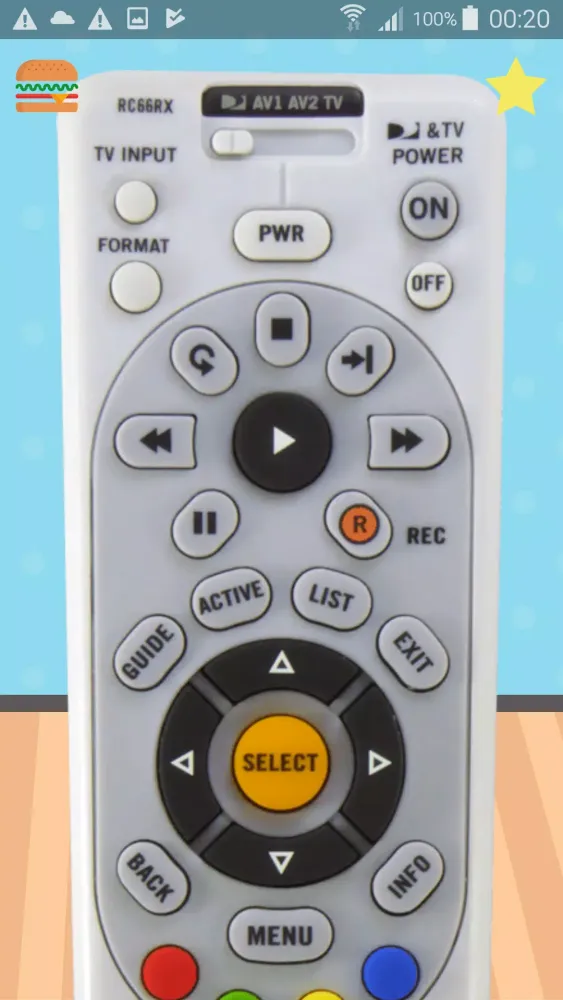 Ảnh chụp màn hình của Remote For DirecTV RC66