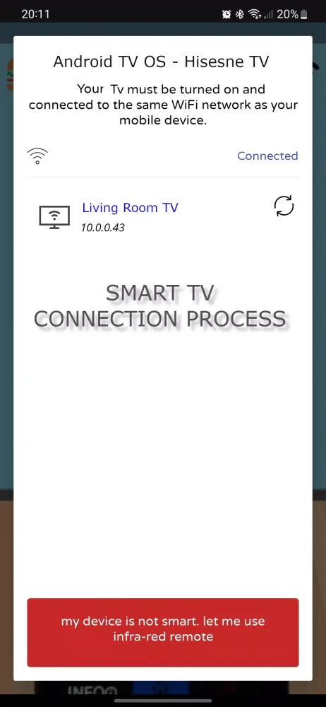 Capturas de tela do Remote For Hisense TV -WiFi/IR