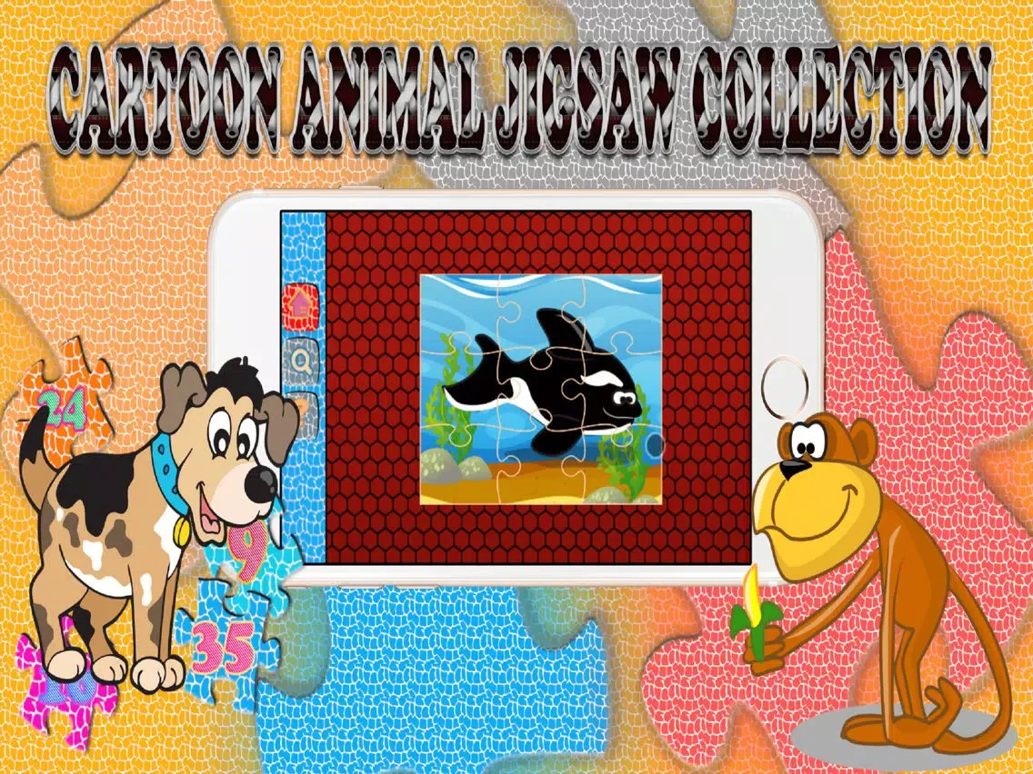 Cartoon Animal Jigsaw Collection Learning For Kids iPad  Screenshots