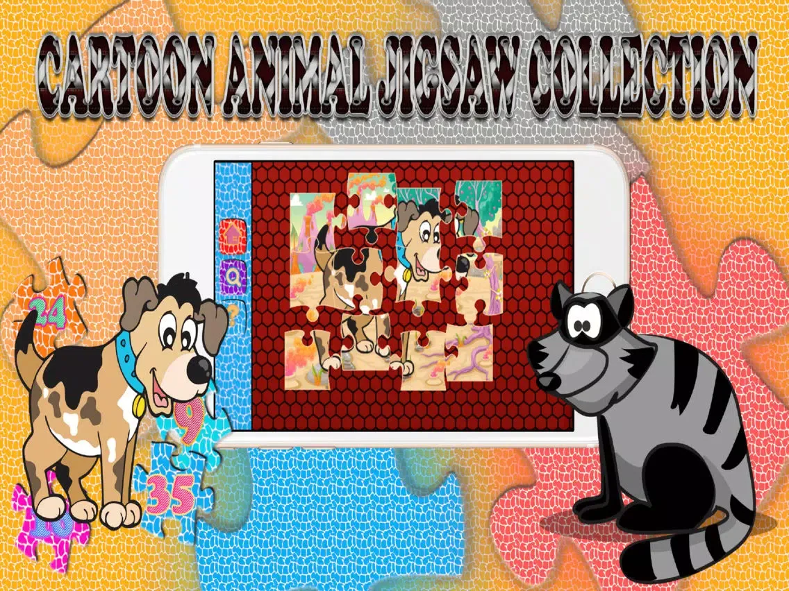 Cartoon Animal Jigsaw Collection Learning For Kids iPad  Screenshots