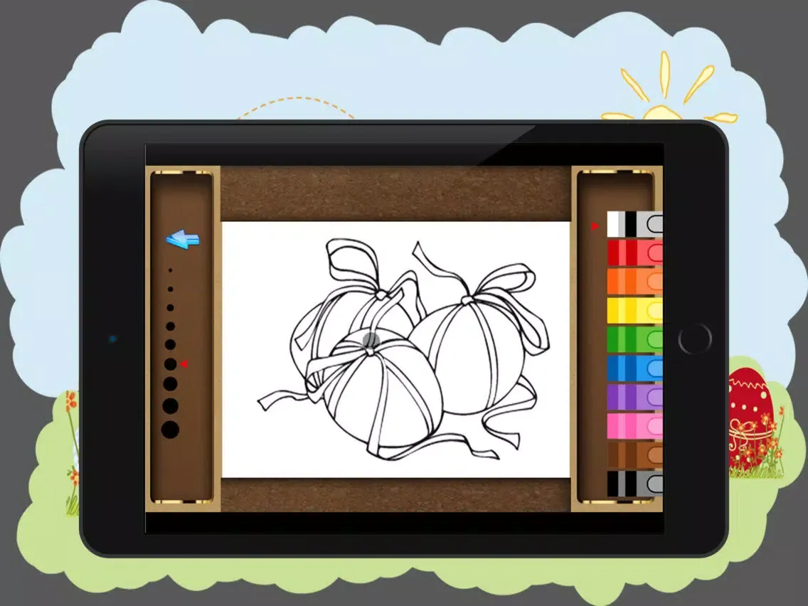 easter coloring book - my game free for children with eggs, happy a rabbits, chickens and chicks - colouring kids For iPhone and iPad iPad  Screenshots